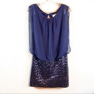 Aidan Mattox Navy Sequin Dress Size 2